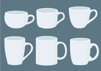 Wall Mural - coffee cup white on gray background illustration vector
