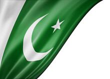 Pakistani Flag Isolated On White Banner