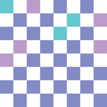 White, Green, And Purple Pastel Checkerboard Pattern Background.