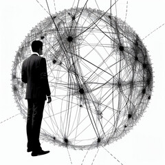 Wall Mural - Global business structure of networking