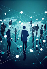 Wall Mural - Global business structure of networking