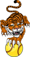 Wall Mural - Tiger Softball Animal Sports Team Mascot