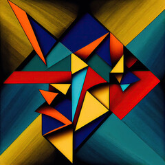 Wall Mural - abstract cubist background - By Generative AI	
