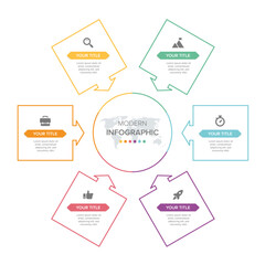 Poster - Creative concept for infographic element vector 6 options, steps, list, process. Abstract elements of graph, diagram with steps, options, parts or processes, timeline infographics, workflow or chart.
