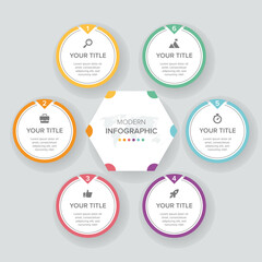 Poster - Creative concept for infographic element vector 6 options, steps, list, process. Abstract elements of graph, diagram with steps, options, parts or processes, timeline infographics, workflow or chart.