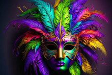 Carnival Mask .Traditional Mask For Carnival, Generative Ai