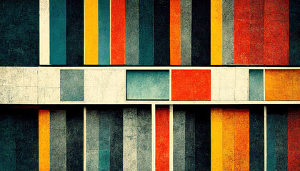 Wall Mural - abstract bauhaus style background. trendy aesthetic bauhaus architecture design. generative ai.