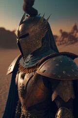 Wall Mural - Knight in Full Armor - Medieval Fantasy Character. Generative AI.