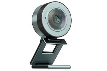 Canvas Print - Web camera on stand for online video chat and conference on white background