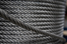 Coil Of Steel Cable In Industrial Warehouse