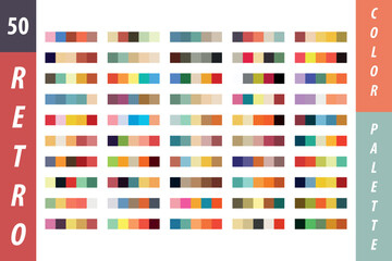 Five-piece color palettes. Retro, vintage colors