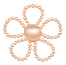 Decorative Natural Color Flower Made From Circles Sarin Pearl