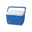 Cooler for outdoor camping can put cold drinks, ice cubes, canned drinks...Cooler vector illustration on white background. Enjoy your cold drinks while camping outdoors or at the beach!
