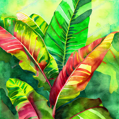 Poster - Tropical leaves collection. Jungle tropical backgrounds