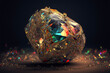Large detailed rainbow jeweled crystal gemstones, generative ai