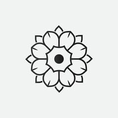 Aufkleber - mandala logo element template, suitable for spa, yoga, meditation and spirituality logos with vector eps format.