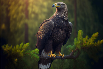 a beautiful eagle on a branch