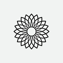 Aufkleber - mandala logo element template, suitable for spa, yoga, meditation and spirituality logos with vector eps format.