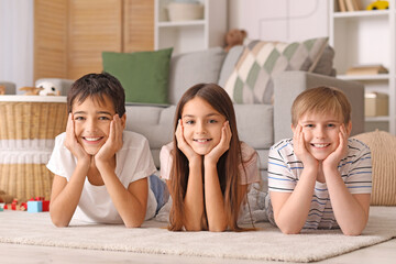 Poster - Little friends lying on floor at home