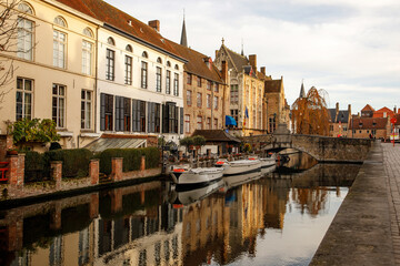 Wall Mural - Canals of Brugge old town.