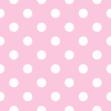 Seamless Polka Dot Pink And White Pattern For Your Design	