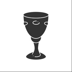 Wall Mural - Chalice glyph icon. Wine cup. Cup for making sacrifices. Magical arts concept. Filled flat sign. Isolated silhouette vector illustration