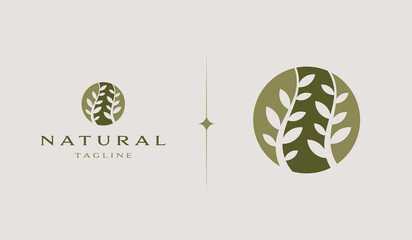 Wall Mural - Botanical Plant Logo Template. Universal creative premium symbol. Vector illustration. Creative Minimal design template. Symbol for Corporate Business Identity