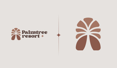 Wall Mural - Palm Tree Logo Template. Universal creative premium symbol. Vector illustration. Creative Minimal design template. Symbol for Corporate Business Identity