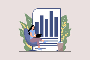 Business Analysis Flat Design Illustration