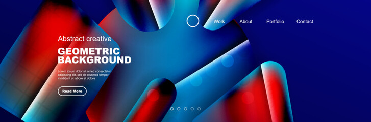 Wall Mural - Abstract background for your landing page design. Web page for website or mobile app wallpaper