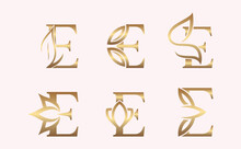 Monogram Set Of Letter E Brand Beauty Logo