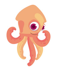 Canvas Print - squid cartoon icon