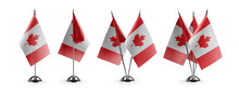 Small National Flags Of The Canada On A White Background