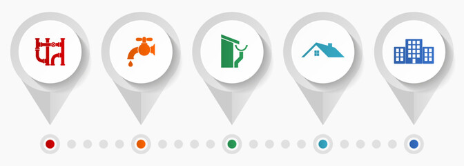 Aufkleber - Home service vector icons, house building flat design web pointers collection, business concept infographic template