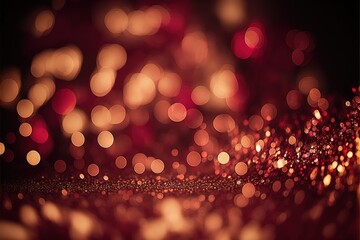 Poster - Heart Shape red bokeh background valentine's day. valentine day. bokeh background. Generative AI