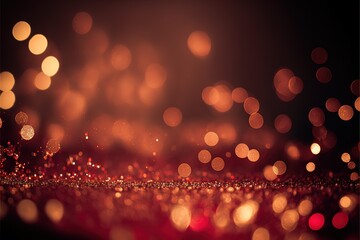 Poster - Heart Shape red bokeh background valentine's day. valentine day. bokeh background. Generative AI