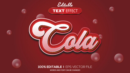 Poster - 3D editable text effect cola theme