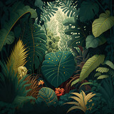 background in jungle colors, generative AI 