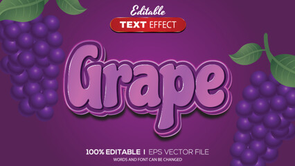 Poster - 3D editable text effect grape theme