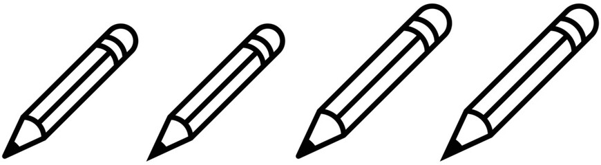 Fototapete - pencil icon set. pencil drawing icon collections symbol, vector illustration