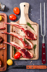 Wall Mural - Fresh delicacy Tomahawk lamb chops