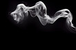 White cigarette vapor on a black background,smoke,generative ai