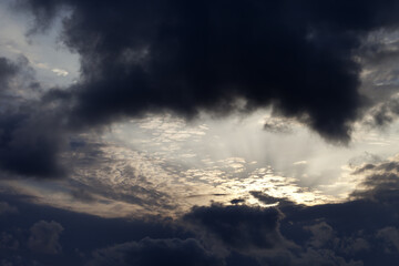 Wall Mural - Storm clouds on sky in evening