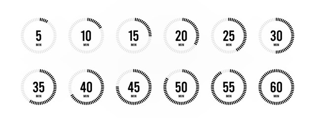 Set of stopwatch timer icon illustration