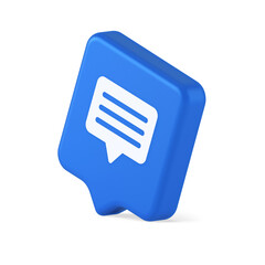 Poster - Chat box speech bubble button social networks texting internet communication 3d speech bubble icon