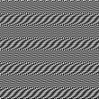 © PerepadiaY - Seamless pattern of black distorted stripes. Optical art repeatable texture of complex striped ornament.