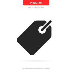 Poster - Price tag icon on isolated white background with clipping path for UI UX website mobile app. Vector elements EPS10.