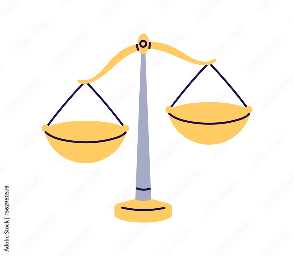 Balance, weight scales with empty pans. Old traditional mass weighing,  measuring device with plates, dishes. Comparison, decision concept. Colored  flat vector illustration isolated on white background Stock Vector | Adobe  Stock, image size:1000x870