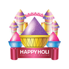 Wall Mural - Happy Holi colorful logo label design