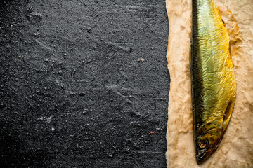 Canvas Print - Smoked fish on paper.